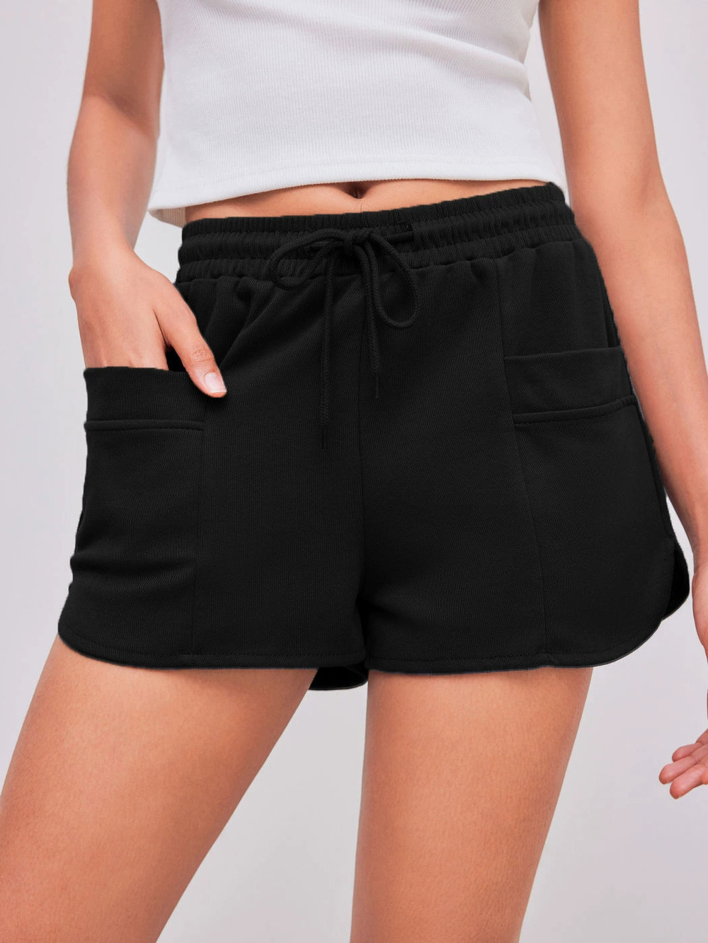 ZARA Summer High Waist Drawstring Wide Leg Casual Shorts Women